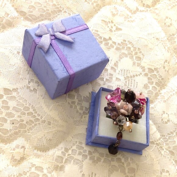 VTG NWOT Girls Women’s Floral Design Adjustable Vintage Copper Ring - Picture 9 of 9